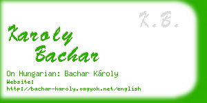 karoly bachar business card